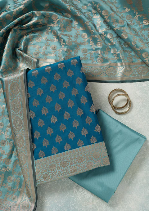 Unstitched Cotton 3 Piece Salwar Suite - Image 2